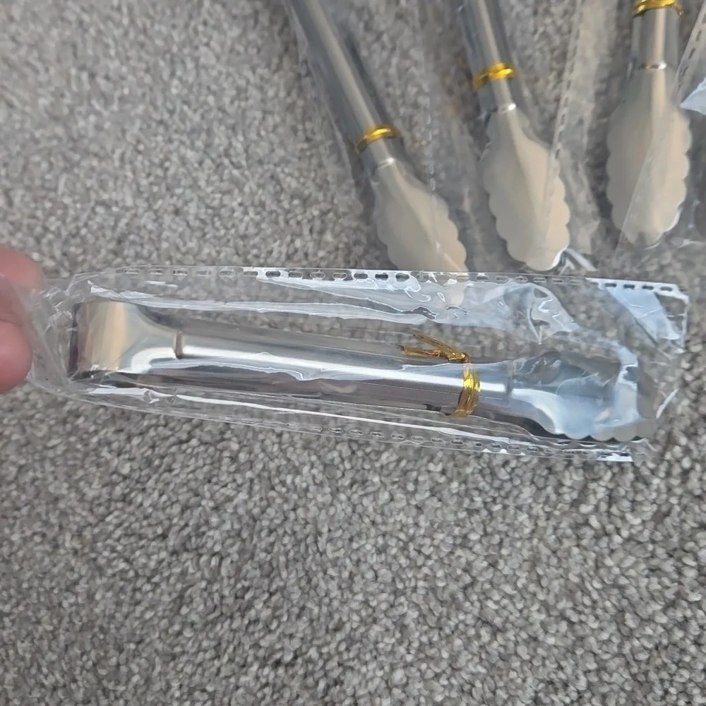 5" Metal Serving Tongs 6pk - Picture 3 of 3